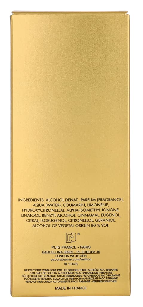 Paco Rabanne 1 Million EDT Spray - Notes of Leather, Amber and Tangerine for Rebellious Men