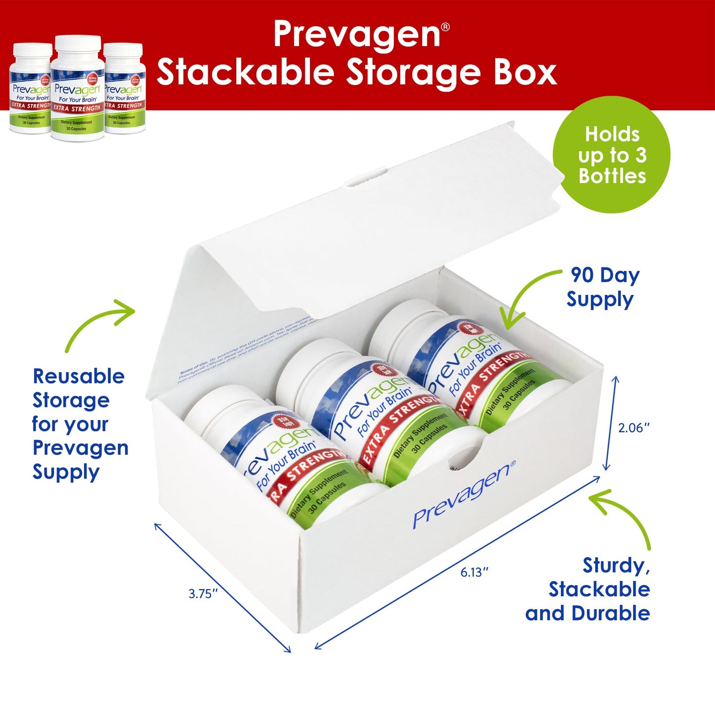 Prevagen Extra Strength 20mg, 60 Capsules |2 Pack| with Apoaequorin & Vitamin D with Attractive and Stackable Prevagen Storage Box