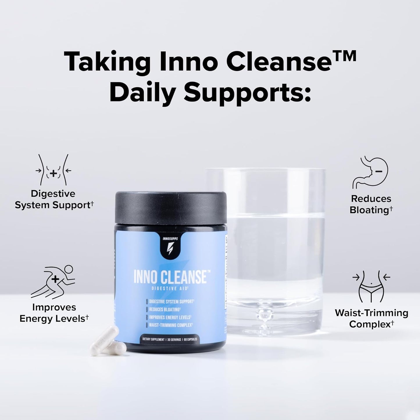 Inno Cleanse - Waist Trimming Complex Pack of 2 | Digestive System Support & Aid | Reduced Bloating | Improves Energy Levels | Gluten Free, Vegan Friendly