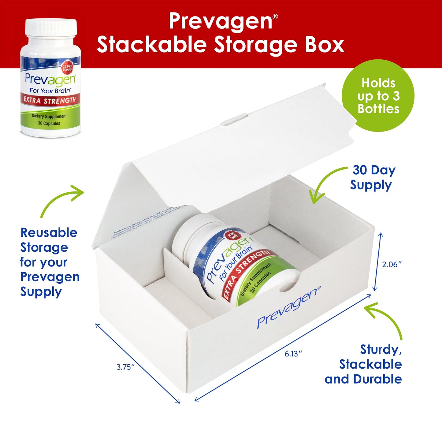 Prevagen Extra Strength 20mg, 60 Capsules |2 Pack| with Apoaequorin & Vitamin D with Attractive and Stackable Prevagen Storage Box