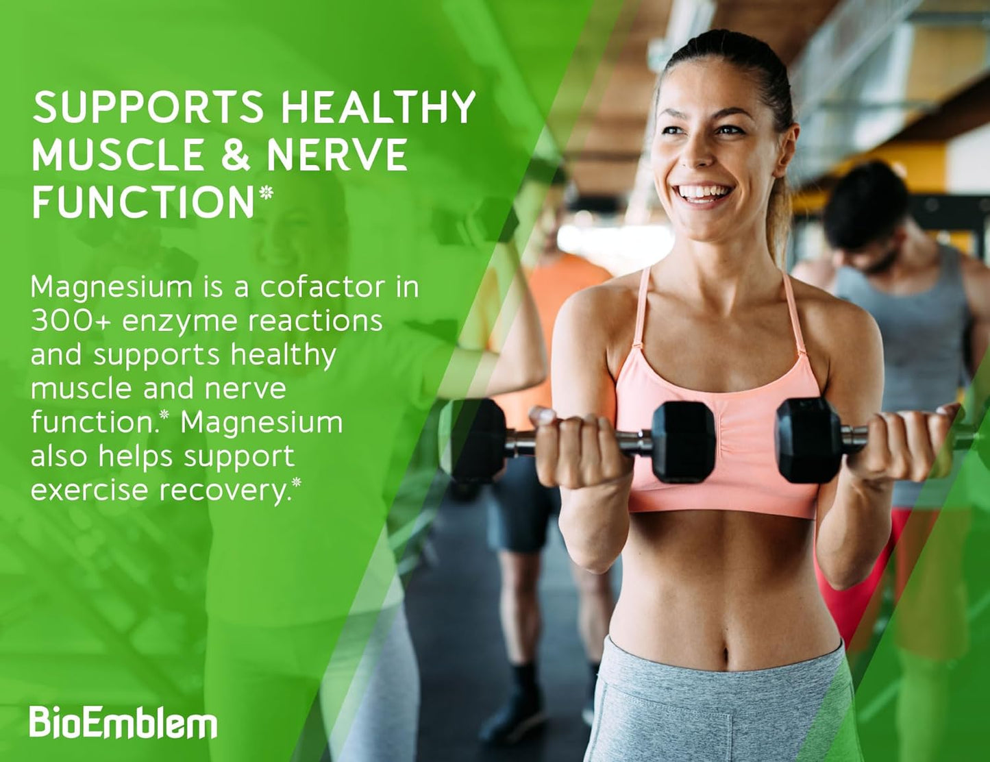 BioEmblem Triple Magnesium Complex Pack of 2 | 300mg of Magnesium Glycinate, Malate, & Citrate for Muscles, Nerves, & Energy | High Absorption | Vegan, Non-GMO | 90 Capsules