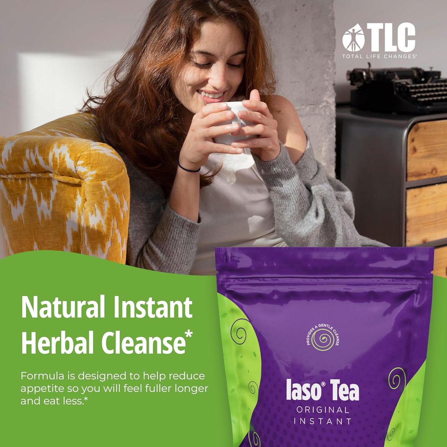 Total Life Changes - Iaso Instant Tea - Gentle Cleanse & Craving Control - Gut Health & Bloat Support - Senna & Chamomile Blend - 2 Bags