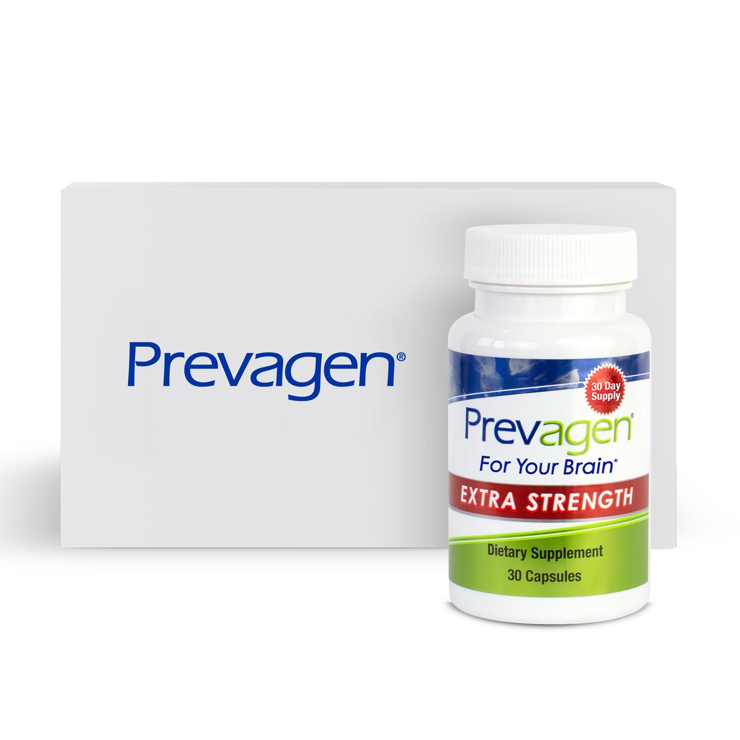 Prevagen Extra Strength 20mg, 60 Capsules |2 Pack| with Apoaequorin & Vitamin D with Attractive and Stackable Prevagen Storage Box