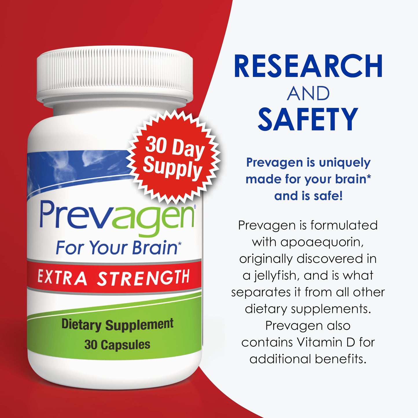 Prevagen Extra Strength 20mg, 60 Capsules |2 Pack| with Apoaequorin & Vitamin D with Attractive and Stackable Prevagen Storage Box